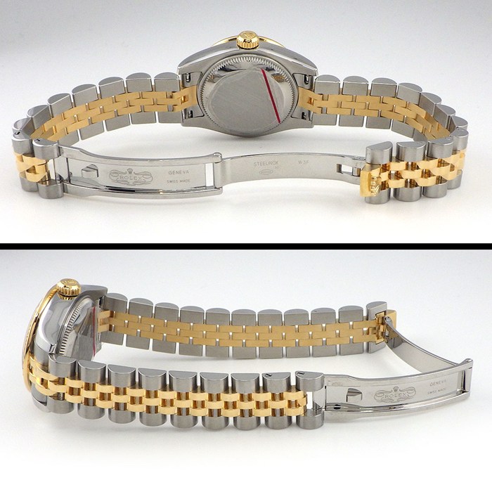 ロレックス Rolex 腕時計 デイトジャスト26 179383G G番 2010年製 10ポイント ダイヤインデックス/ベゼル シルバーサンビーム文字盤 K18YG SS 自動巻き 【OH済み】 【中古】