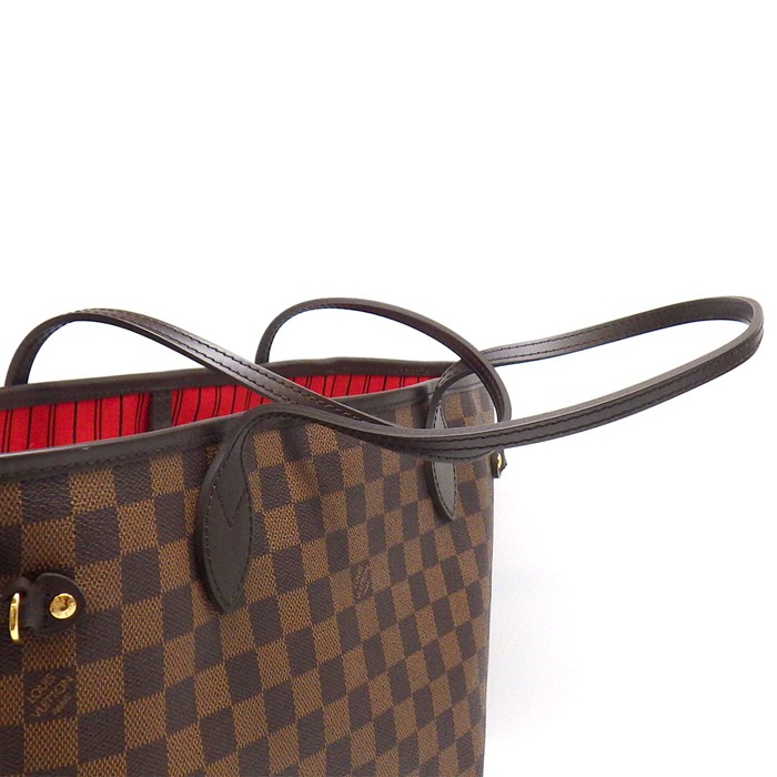 ルイ・ヴィトン LOUIS VUITTON トートバッグ ネヴァーフル MM N41358 2014年 スリーズ ダミエエベヌキャンバス ヌメ革 【中古】