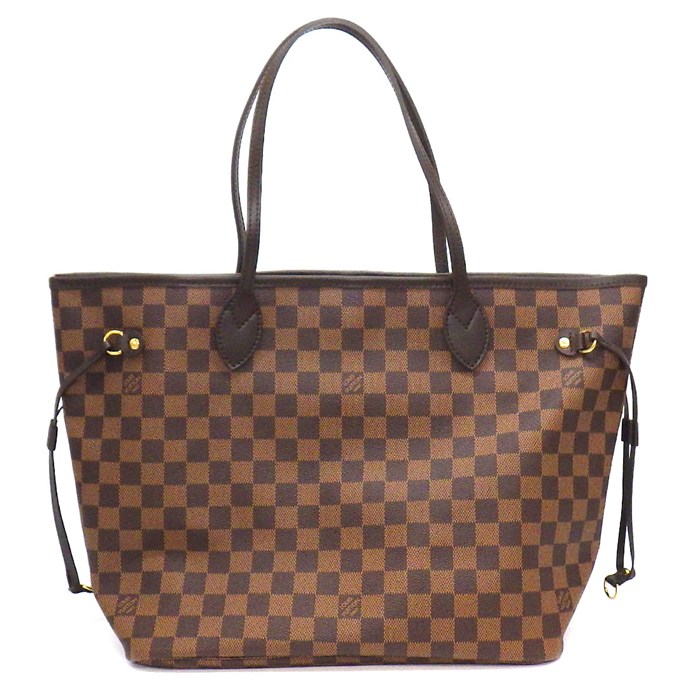 ルイ・ヴィトン LOUIS VUITTON トートバッグ ネヴァーフル MM N41358 2014年 スリーズ ダミエエベヌキャンバス ヌメ革 【中古】
