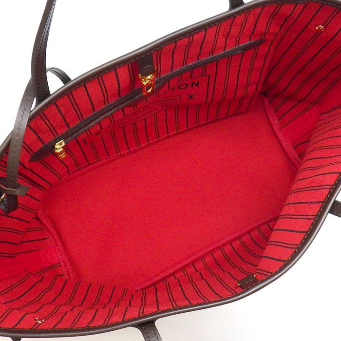 ルイ・ヴィトン LOUIS VUITTON トートバッグ ネヴァーフル MM N41358 2014年 スリーズ ダミエエベヌキャンバス ヌメ革 【中古】