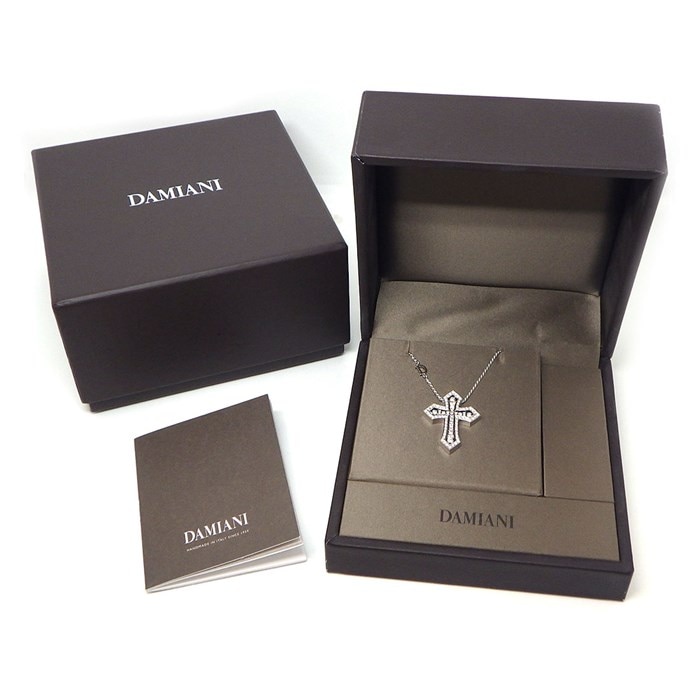 ダミアーニ DAMIANI ネックレス ベルエポック クラウンM 20092691 クロス ダイヤモンド K18WG 【箱・保付き】 【中古】
