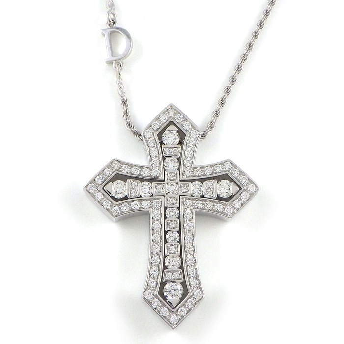 ダミアーニ DAMIANI ネックレス ベルエポック クラウンM 20092691 クロス ダイヤモンド K18WG 【箱・保付き】 【中古】