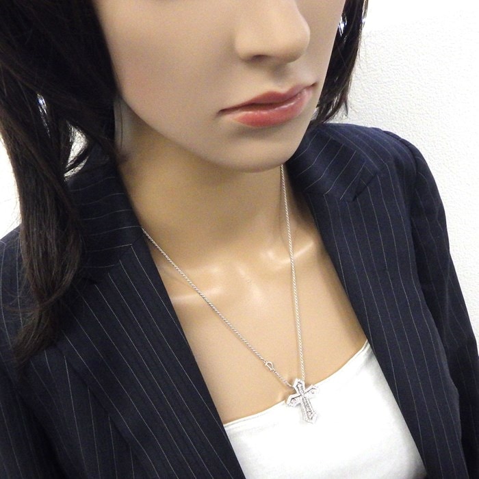 ダミアーニ DAMIANI ネックレス ベルエポック クラウンM 20092691 クロス ダイヤモンド K18WG 【箱・保付き】 【中古】