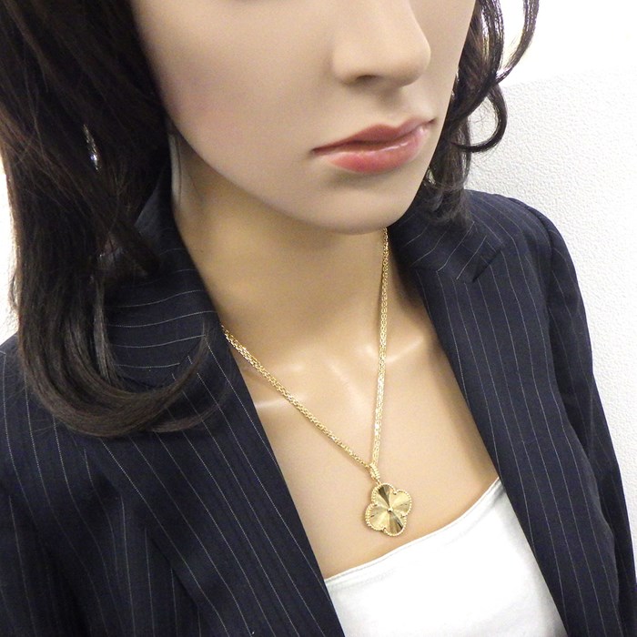 ヴァンクリーフ＆アーペル Van Cleef & Arpels ロングネックレス マジック アルハンブラ VCARP4KO00 ギヨシェ K18YG 【中古】
