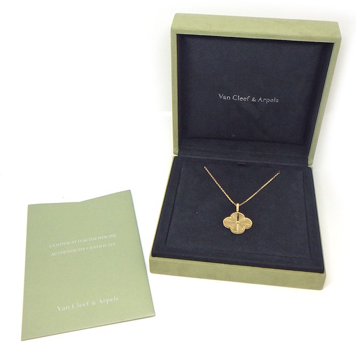 ヴァンクリーフ＆アーペル Van Cleef & Arpels ロングネックレス マジック アルハンブラ VCARP4KO00 ギヨシェ K18YG 【中古】