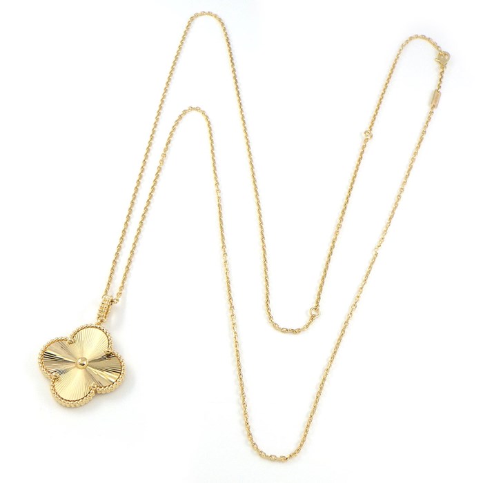 ヴァンクリーフ＆アーペル Van Cleef & Arpels ロングネックレス マジック アルハンブラ VCARP4KO00 ギヨシェ K18YG 【中古】