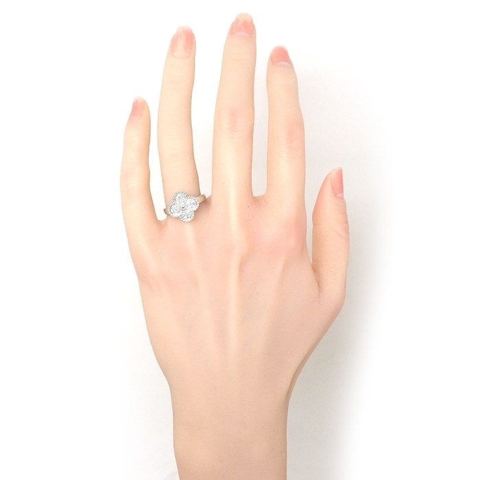 ヴァンクリーフ&アーペル Van Cleef & Arpels リング ヴィンテージ アルハンブラ VCARO26N00 ダイヤモンド K18WG 11.5号 / #52 【中古】