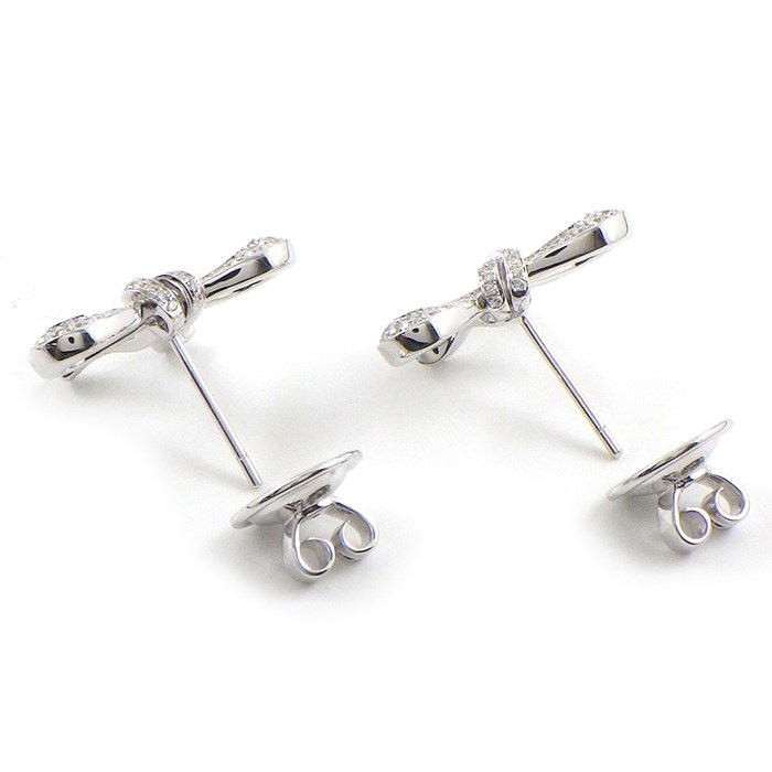 グラフ Graff GRAFF ピアス ティルダズ ボウ ミニ RGE 1662 リボン モチーフ パヴェ ダイヤモンド 計0.52ct K18WG 【中古】