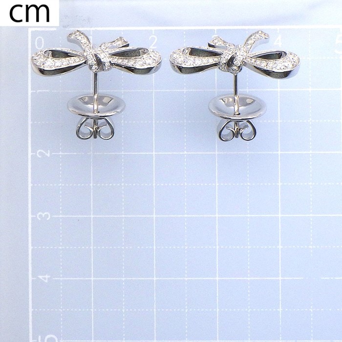 グラフ Graff GRAFF ピアス ティルダズ ボウ ミニ RGE 1662 リボン モチーフ パヴェ ダイヤモンド 計0.52ct K18WG 【中古】