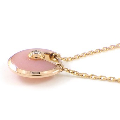 カルティエ Cartier ネックレス アミュレット ドゥ XS ピンク オパール 1ポイント ダイヤモンド K18PG 【中古】