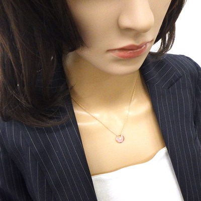 カルティエ Cartier ネックレス アミュレット ドゥ XS ピンク オパール 1ポイント ダイヤモンド K18PG 【中古】