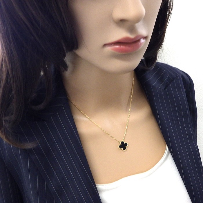 ヴァンクリーフ&アーペル Van Cleef & Arpels ネックレス ヴィンテージアルハンブラ VCARA45800 オニキス K18YG 【中古】