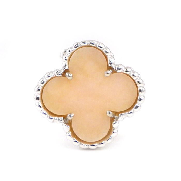 【ヴァンクリーフ＆アーペル Van Cleef & Arpels】ピアス ヴィンテージアルハンブラ ピンクオパール K18WG ※片方のみ