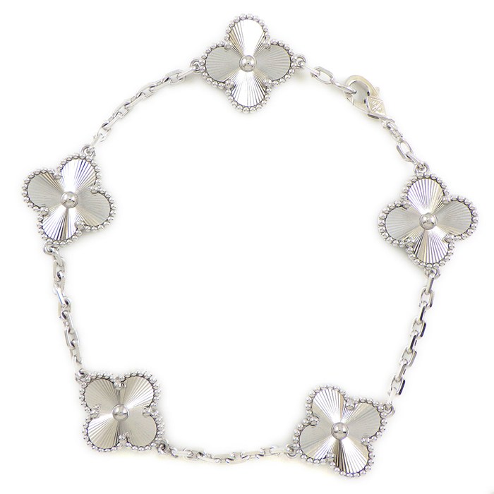 ヴァンクリーフ&アーペル Van Cleef & Arpels ブレスレット ヴィンテージアルハンブラ 5モチーフ VCARP9XE00 ギョーシェ K18WG 【中古】