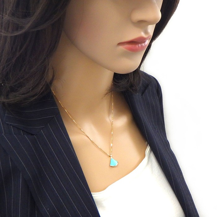 ブルガリ BVLGARI ネックレス ディーヴァ ドリーム ターコイズ トルコ石 1ポイント ダイヤモンド K18PG 【中古】