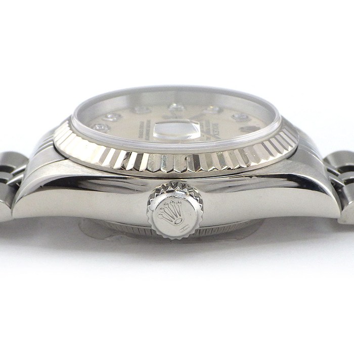 ロレックス Rolex 腕時計 デイトジャスト 79174G P番 2000年製 10ポイント ダイヤインデックス シルバー文字盤 デイト K18WG SS 自動巻き 【中古】