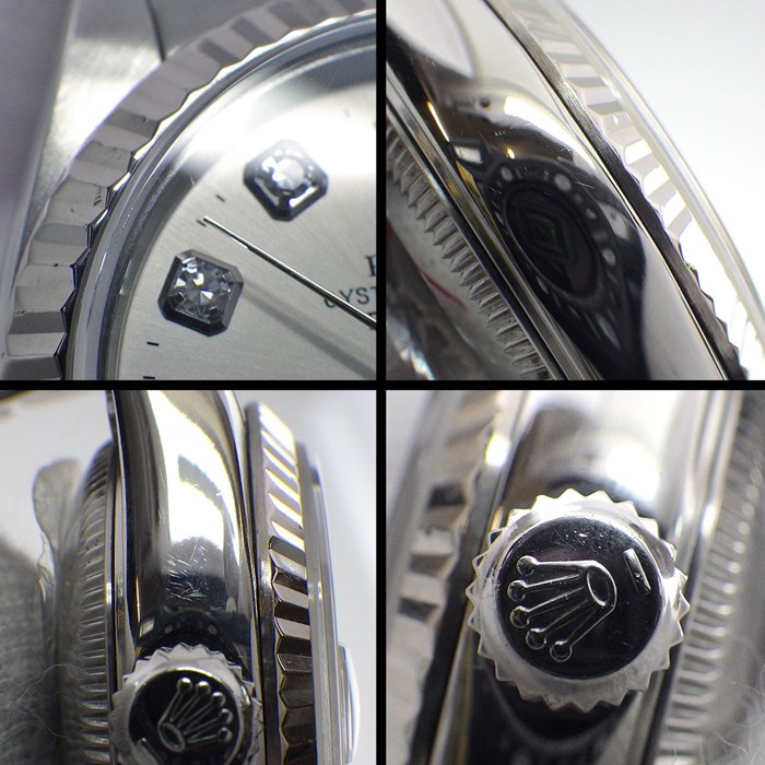 ロレックス Rolex 腕時計 デイトジャスト 79174G P番 2000年製 10ポイント ダイヤインデックス シルバー文字盤 デイト K18WG SS 自動巻き 【中古】