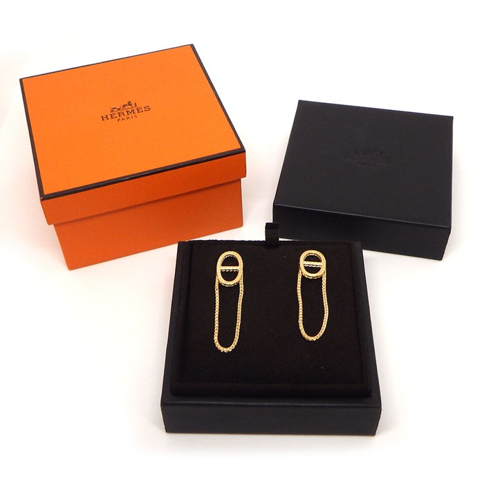 エルメス HERMES ピアス シェーヌ ダンクル ダナエ K18YG 【中古】