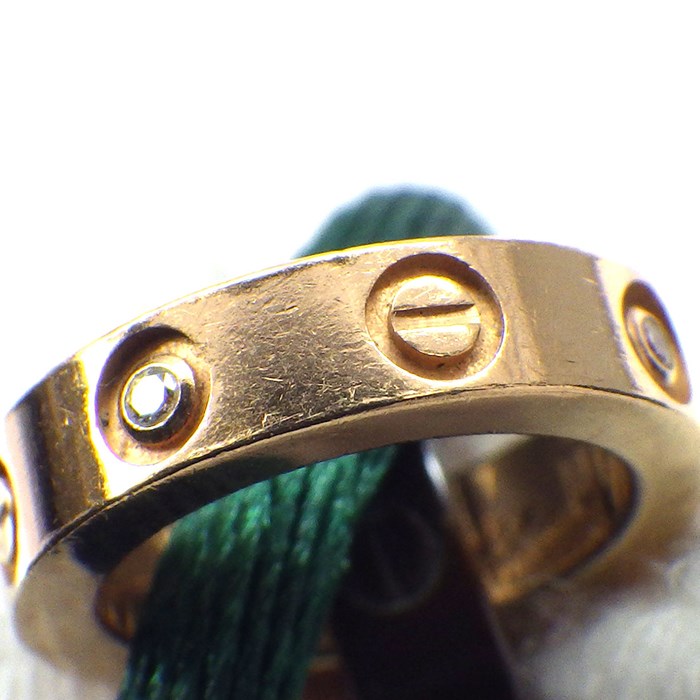 カルティエ Cartier ブレスレット ベビー ラブ サークル リンク 4ポイント ダイヤモンド ダークブラウン セラミック グリーン コード K18PG 【中古】