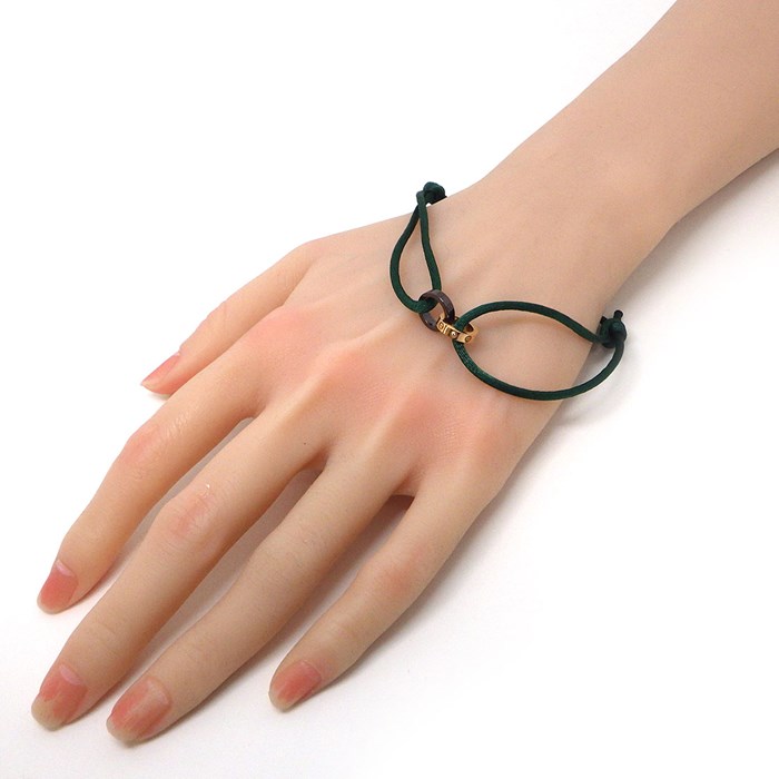 カルティエ Cartier ブレスレット ベビー ラブ サークル リンク 4ポイント ダイヤモンド ダークブラウン セラミック グリーン コード K18PG 【中古】