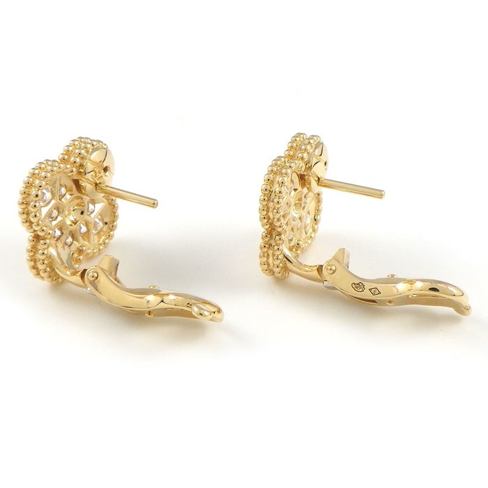ヴァンクリーフ＆アーペル Van Cleef & Arpels ピアス ヴィンテージ アルハンブラ VCARA44700 ダイヤモンド 計0.96ct K18YG 【中古】