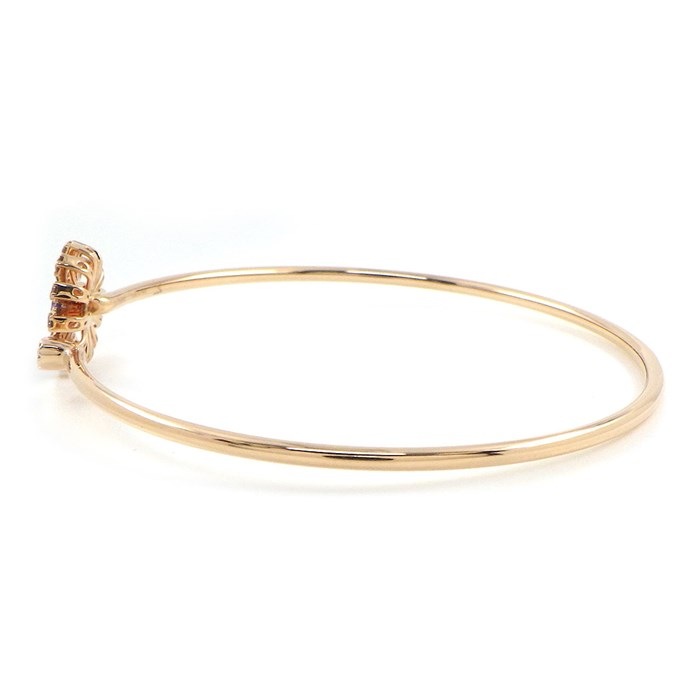 ダミアーニ DAMIANI バングル マルゲリータ 20076570 フラワー 1ポイント アメジスト パヴェ ブラウン ダイヤモンド 計0.36ct K18PG / #M 【中古】
