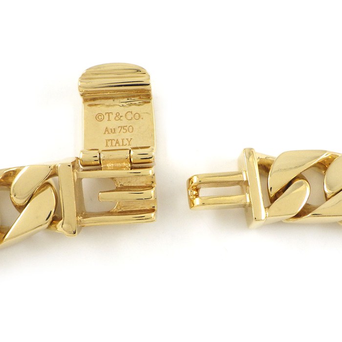 ティファニー Tiffany & Co. ブレスレット グルメットブレス カーブチェーン 喜平タイプ K18YG 【中古】