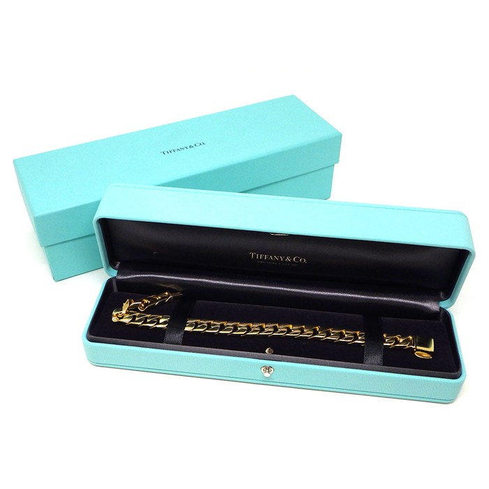 ティファニー Tiffany & Co. ブレスレット グルメットブレス カーブチェーン 喜平タイプ K18YG 【中古】