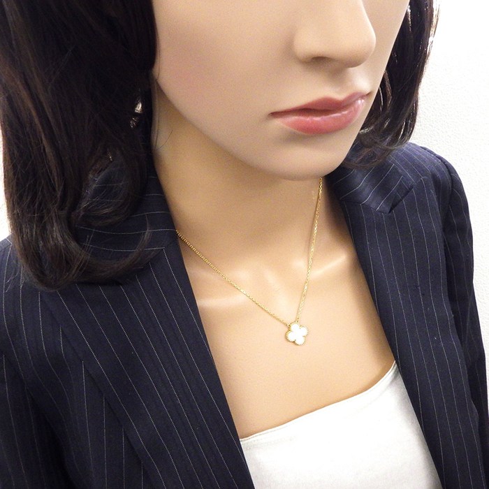 ヴァンクリーフ&アーペル Van Cleef & Arpels ネックレス ヴィンテージアルハンブラ VCARA45900 ホワイト シェル K18YG 【箱・保付き】 【中古】