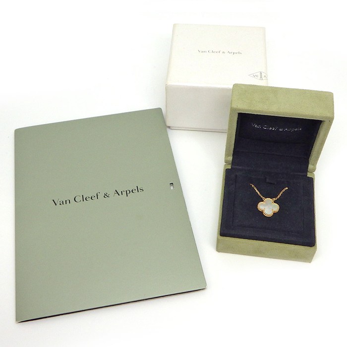 ヴァンクリーフ&アーペル Van Cleef & Arpels ネックレス ヴィンテージアルハンブラ VCARA45900 ホワイト シェル K18YG 【箱・保付き】 【中古】