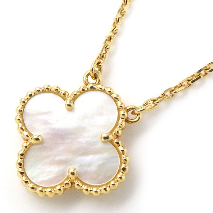 ヴァンクリーフ&アーペル Van Cleef & Arpels ネックレス ヴィンテージアルハンブラ VCARA45900 ホワイト シェル K18YG 【箱・保付き】 【中古】