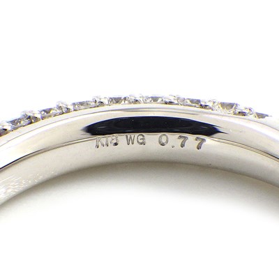 ポンテヴェキオ Ponte Vecchio リング エテルノ・ファミリー ラテ エテルニーナ ハーフサークル パヴェ ダイヤモンド 計0.77ct K18WG 8号 【中古】