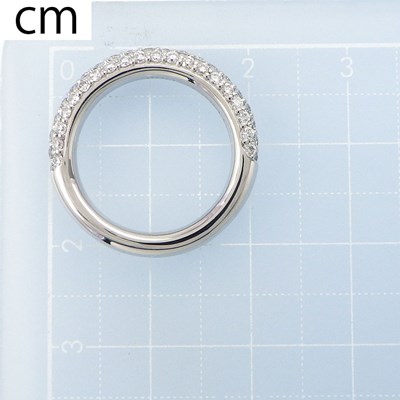 ポンテヴェキオ Ponte Vecchio リング エテルノ・ファミリー ラテ エテルニーナ ハーフサークル パヴェ ダイヤモンド 計0.77ct K18WG 8号 【中古】