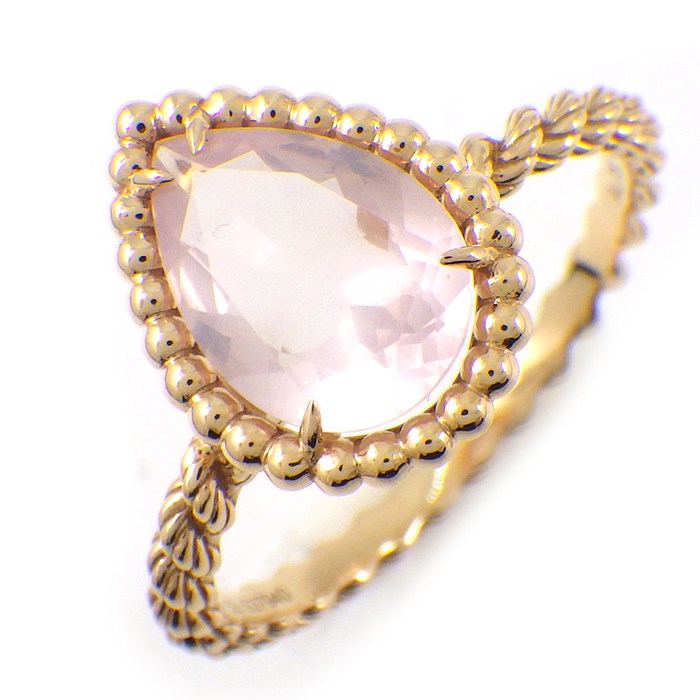 ブシュロン BOUCHERON リング セルパンボエム スモール JRG03184 ドロップモチーフ ペアシェイプ ピンク クオーツ 1.35ct K18PG 12.5号 / #53 【中古】