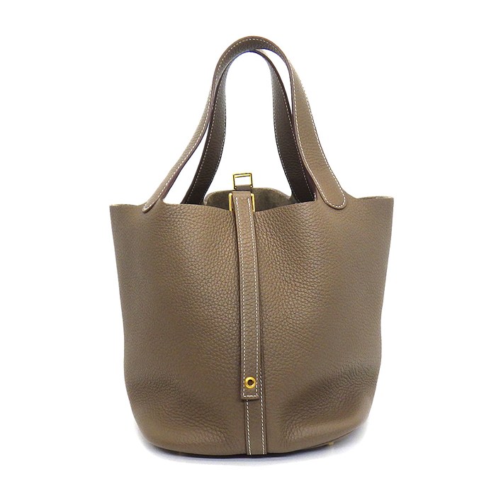 エルメス HERMES ハンドバッグ ピコタンロック MM 2021年 エトゥープ トリヨンクレマンス ゴールド金具 【中古】