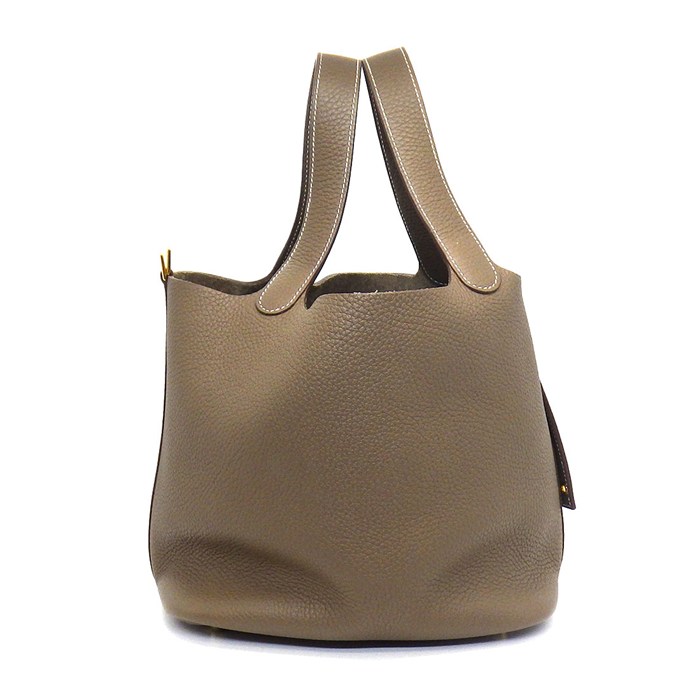 エルメス HERMES ハンドバッグ ピコタンロック MM 2021年 エトゥープ トリヨンクレマンス ゴールド金具 【中古】