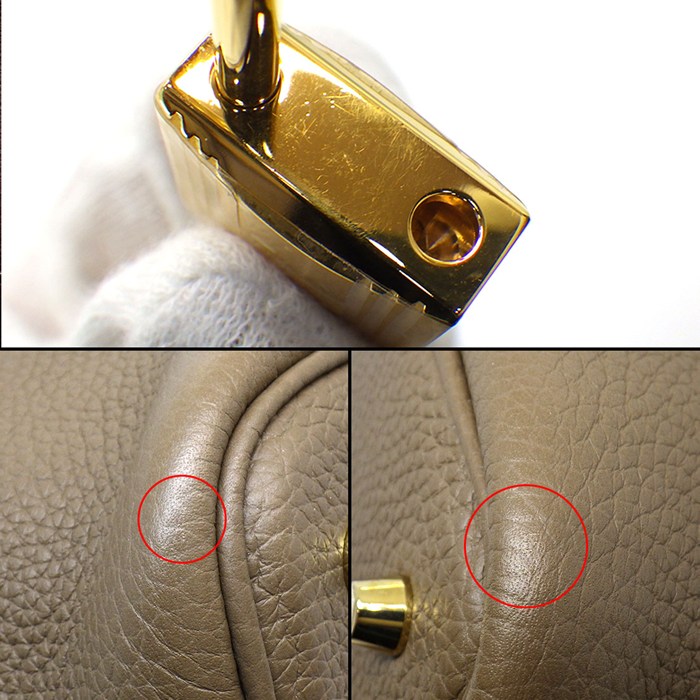 エルメス HERMES ハンドバッグ ピコタンロック MM 2021年 エトゥープ トリヨンクレマンス ゴールド金具 【中古】