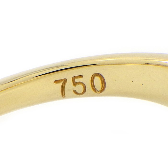 ティファニー Tiffany & Co. リング カーブド V ウェーブ バンド 1ポイント エメラルド K18YG 8.5号 【中古】