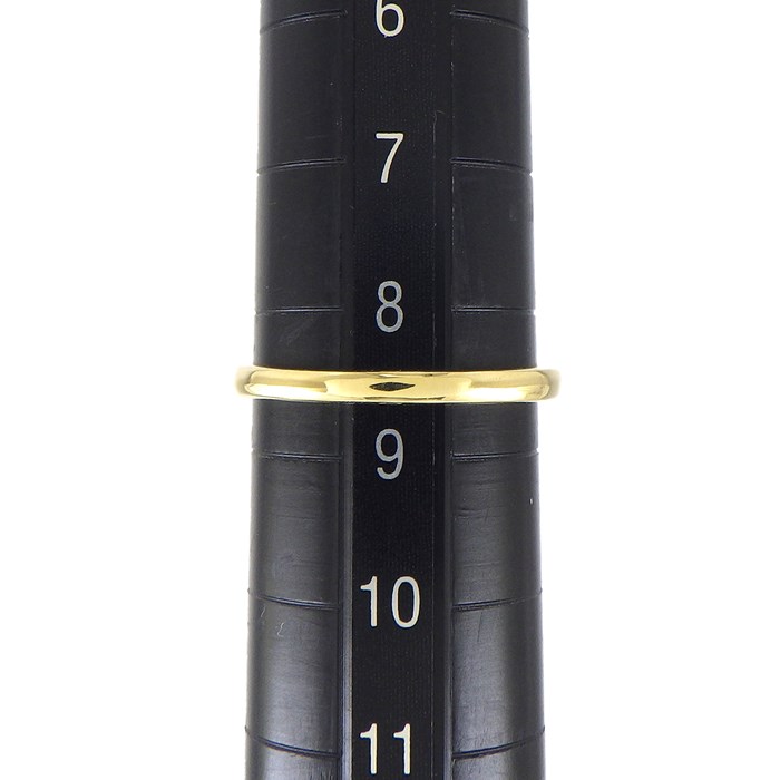 ティファニー Tiffany & Co. リング カーブド V ウェーブ バンド 1ポイント エメラルド K18YG 8.5号 【中古】