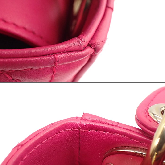 ディオール Dior ハンドバッグ/ショルダーバッグ レディディオール ミニ M0505ONGE_M030 ピンク カナージュラムスキン 【中古】