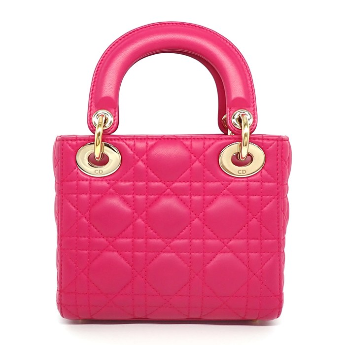 ディオール Dior ハンドバッグ/ショルダーバッグ レディディオール ミニ M0505ONGE_M030 ピンク カナージュラムスキン 【中古】