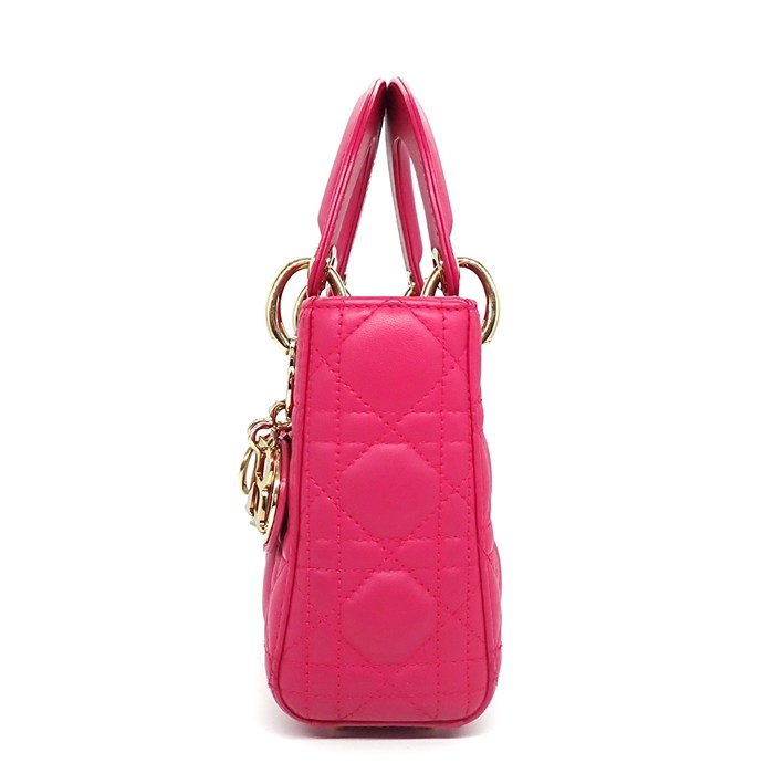 ディオール Dior ハンドバッグ/ショルダーバッグ レディディオール ミニ M0505ONGE_M030 ピンク カナージュラムスキン 【中古】