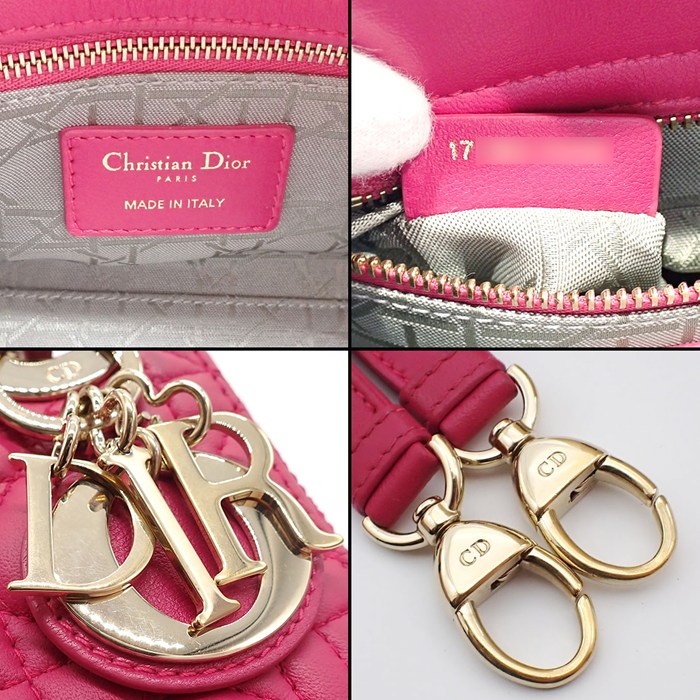 ディオール Dior ハンドバッグ/ショルダーバッグ レディディオール ミニ M0505ONGE_M030 ピンク カナージュラムスキン 【中古】