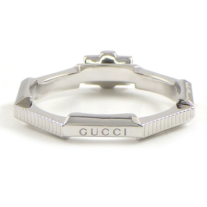 グッチ GUCCI リング リンク トゥ ラブ 3ポイント バケットカット ダイヤモンド K18WG 13.5号 / #14 【中古】