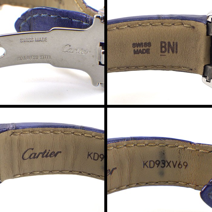 カルティエ Cartier 腕時計 ロードスター SM W6206007 2008年X'mas限定 トノー ブルーシェル文字盤 ローマンインデックス デイト 夜光針 アリゲーターレザーベルト SS クオーツアナログ 【中古】