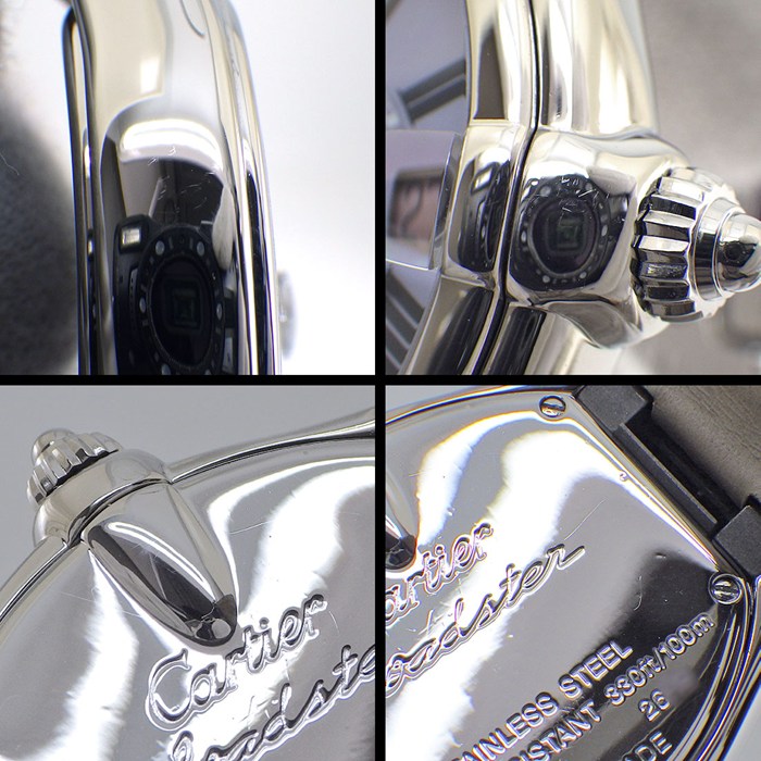 カルティエ Cartier 腕時計 ロードスター SM W6206007 2008年X'mas限定 トノー ブルーシェル文字盤 ローマンインデックス デイト 夜光針 アリゲーターレザーベルト SS クオーツアナログ 【中古】