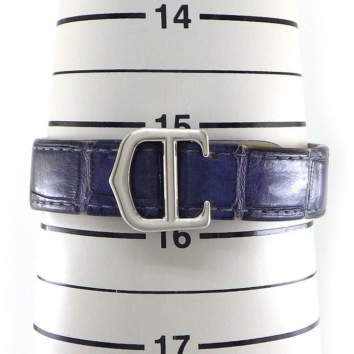 カルティエ Cartier 腕時計 ロードスター SM W6206007 2008年X'mas限定 トノー ブルーシェル文字盤 ローマンインデックス デイト 夜光針 アリゲーターレザーベルト SS クオーツアナログ 【中古】