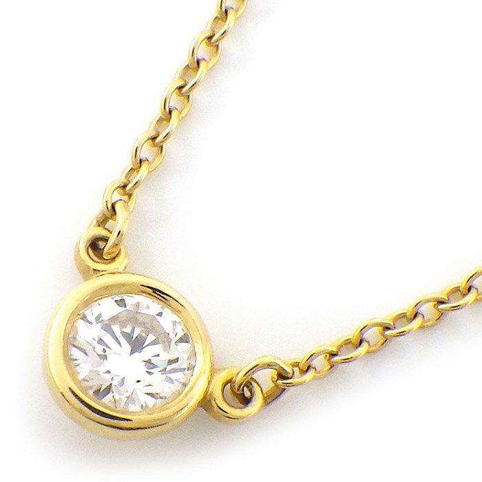 ティファニー Tiffany & Co. ネックレス バイザヤード シングル 1ポイント ダイヤモンド 0.21ct(G/IF/3EX) K18YG 【中古】