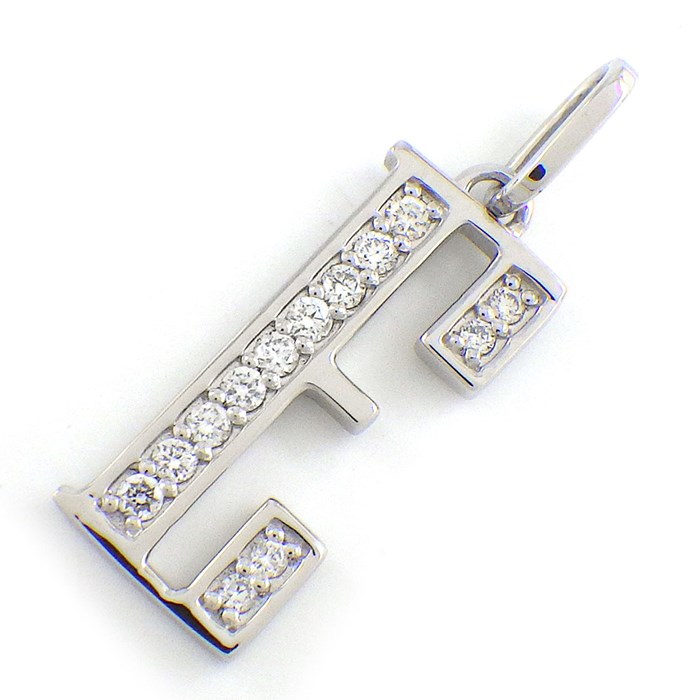 【ダイヤモンド】 ペンダントトップ アルファベット イニシャル E ダイヤモンド 計0.11ct PT900