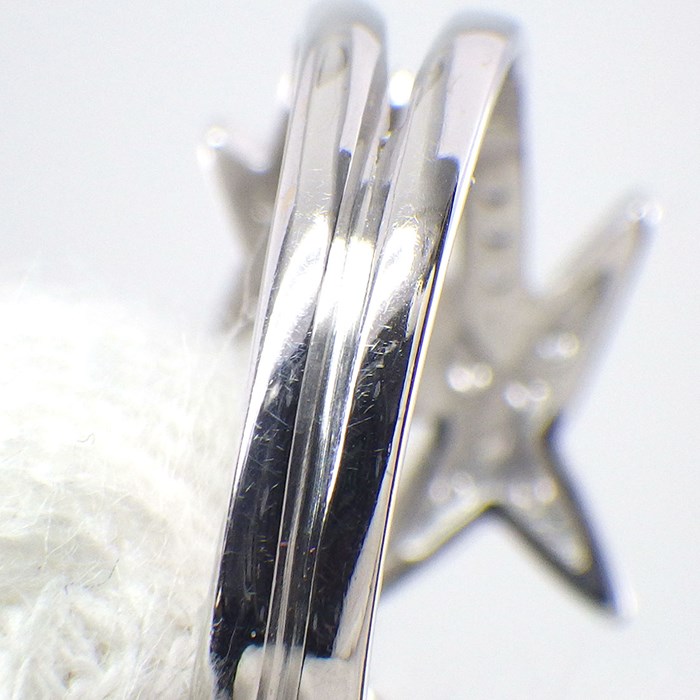 モーブッサン MAUBOUSSIN リング エトワール 3モチーフ スター 星 コメット パヴェ ダイヤモンド K18WG 13号 【箱・保付き】 【中古】